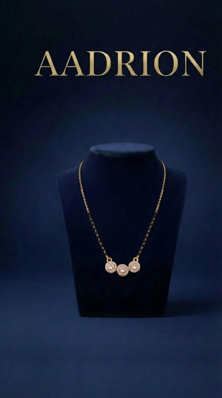 Elegant Triple Charm Mangalsutra Necklace