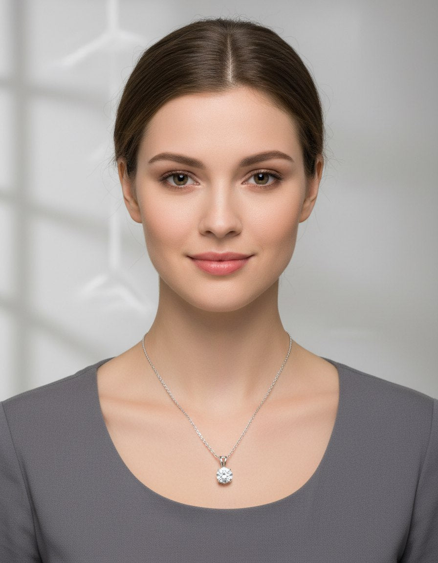 Classic Solitaire Pendant Necklace