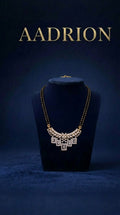Gold Plated Designer Leaf & Geometric AD Mangalsutra