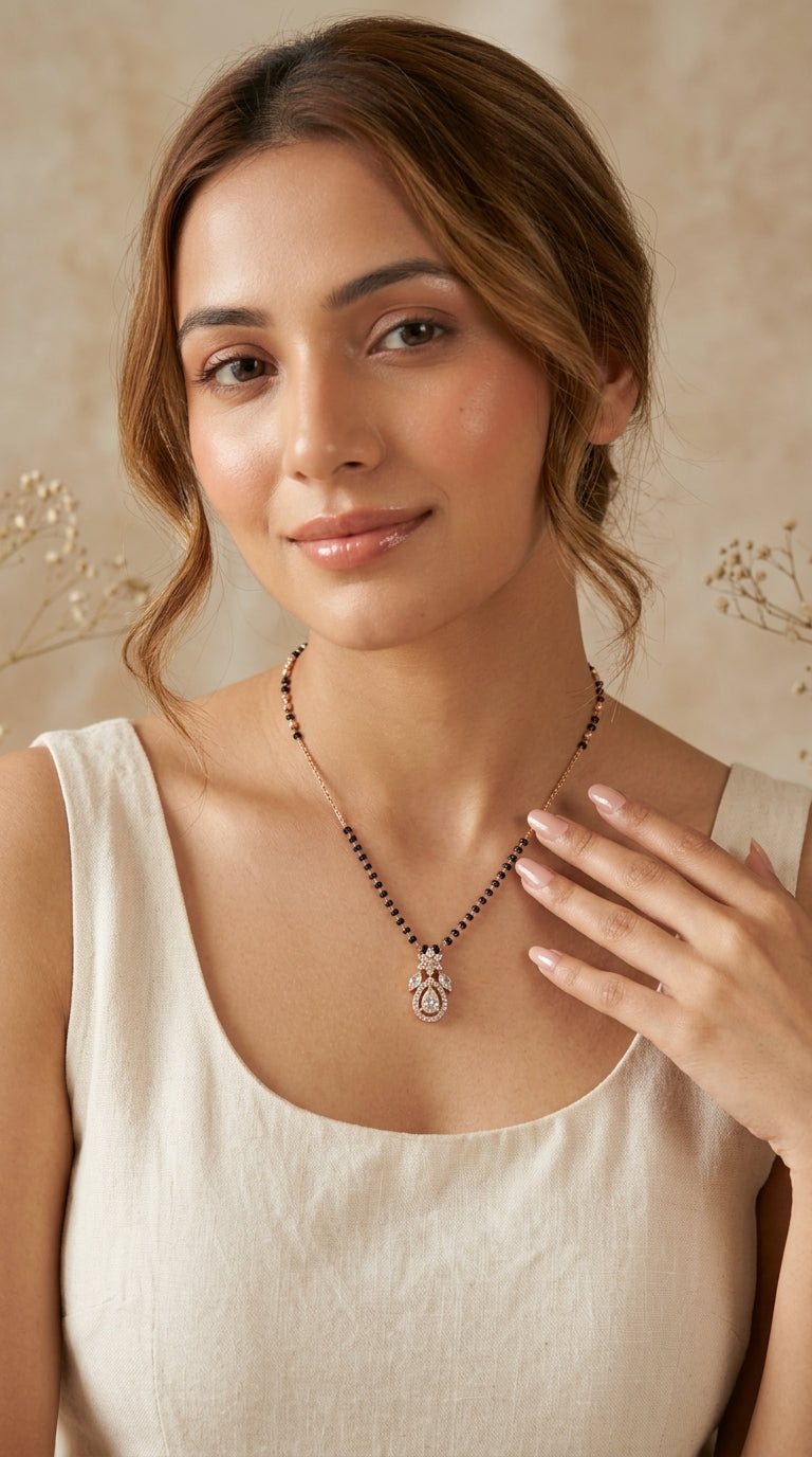 Classic Teardrop Rose Gold Mangalsutra