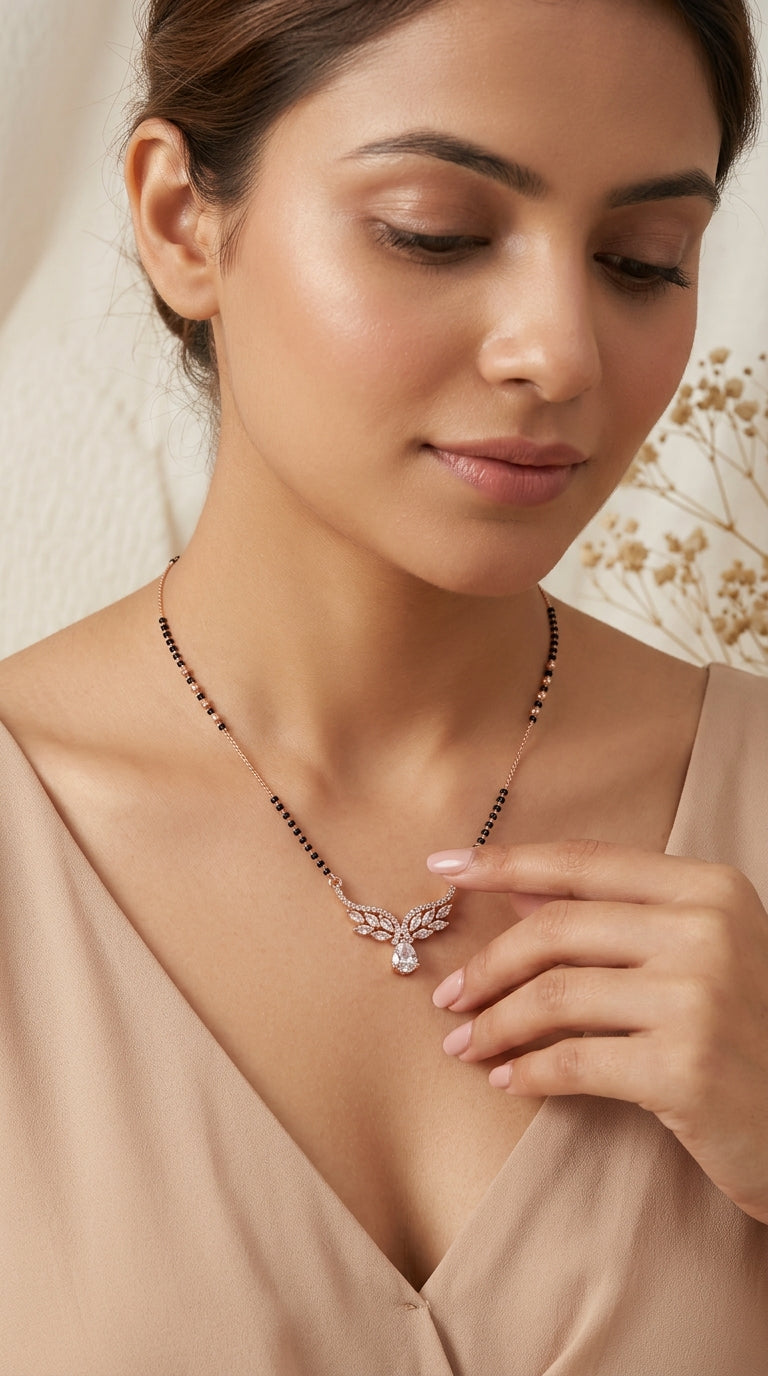Rose Gold Mangalsutra Necklace