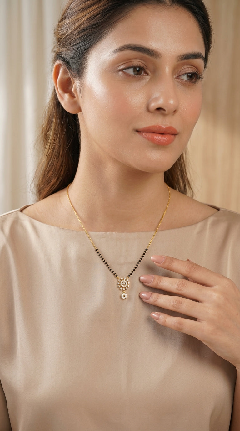 Sunburst Diamond Mangalsutra