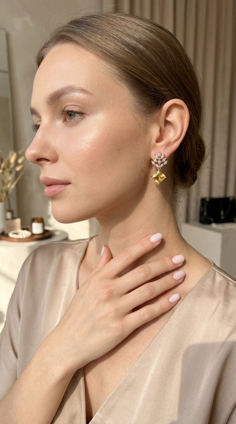 Golden Glow Designer Earrings