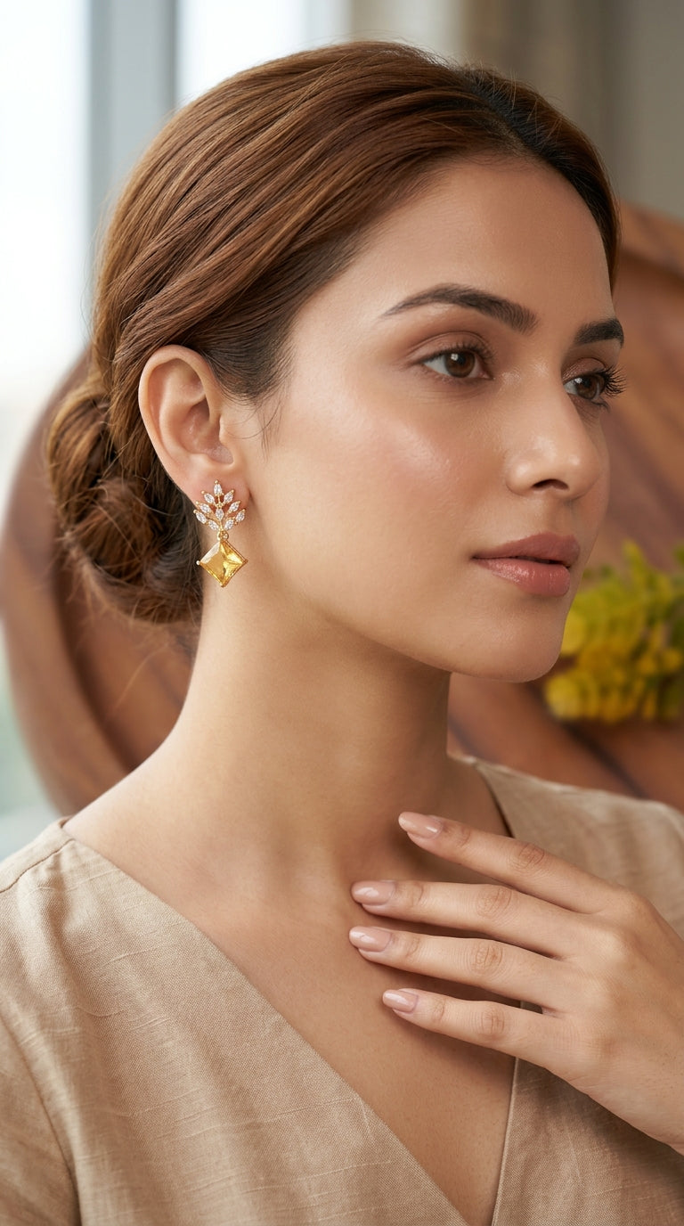 Golden Glow Designer Earrings