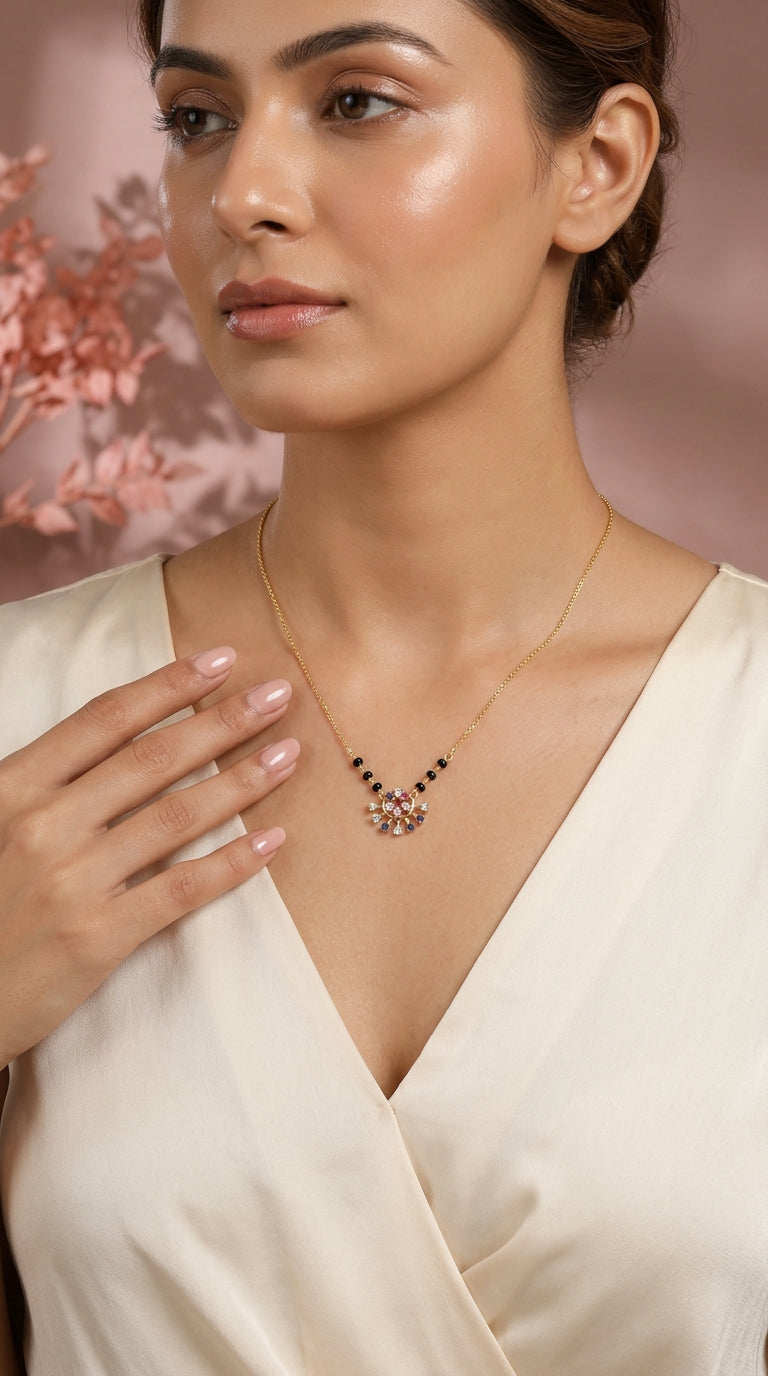 Sunburst Diamond Mangalsutra