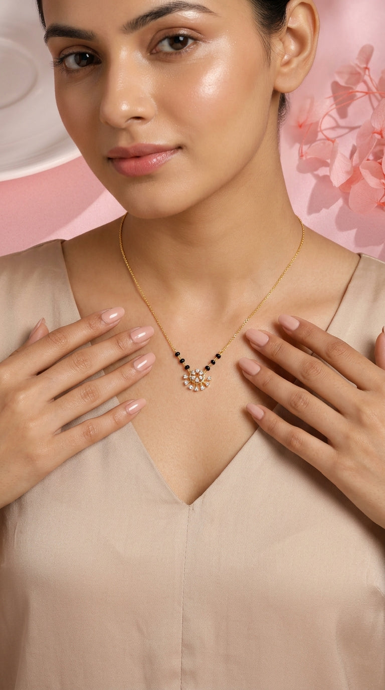 Sunburst Diamond Mangalsutra