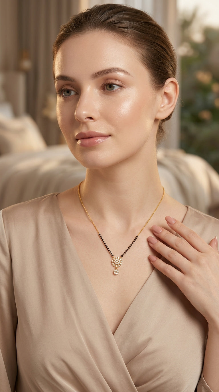 Sunburst Diamond Mangalsutra