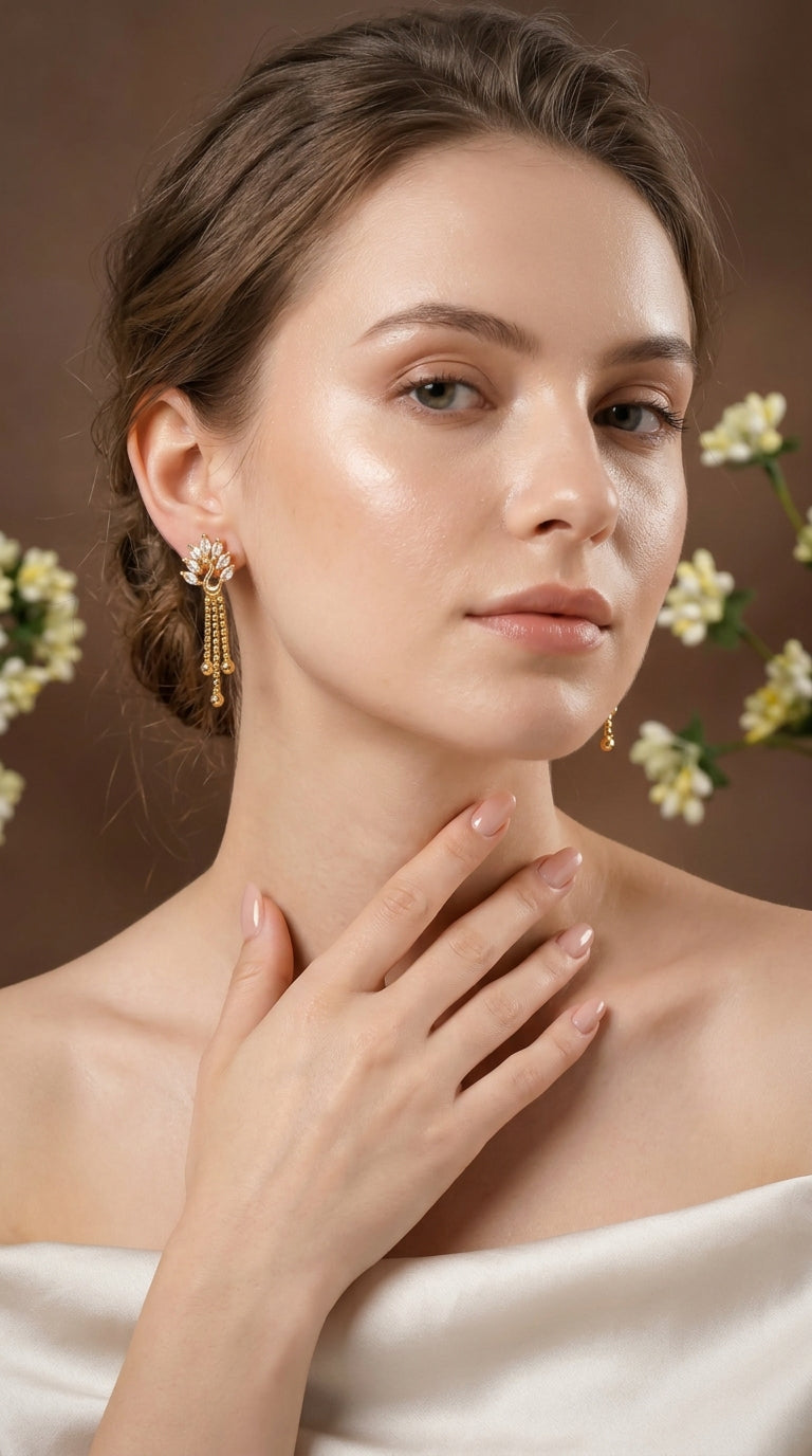 Regal Peacock Tassel Earrings