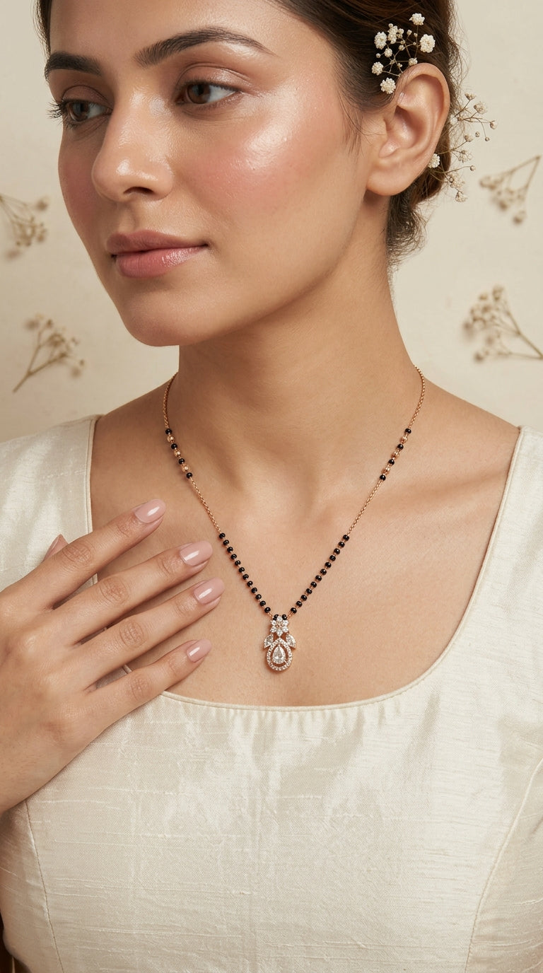 Classic Teardrop Rose Gold Mangalsutra