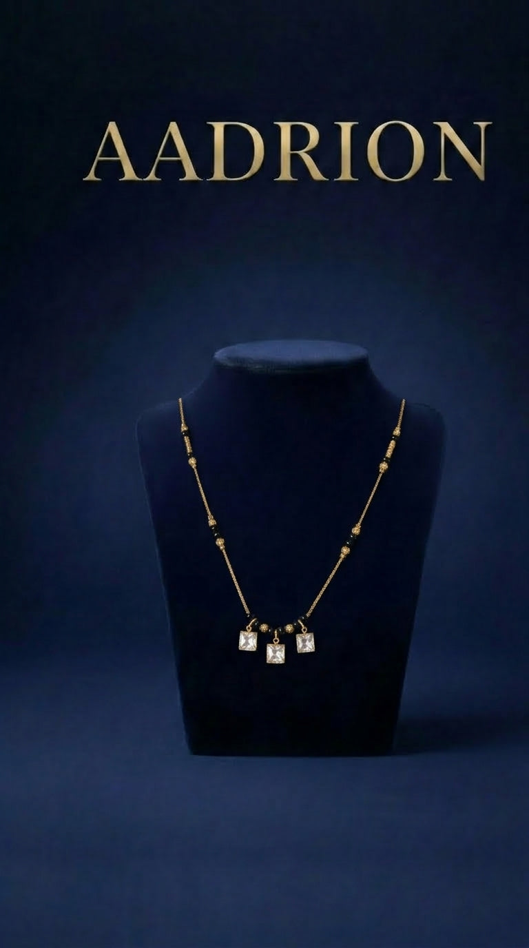 Gold Plated Minimal Square Charm Mangalsutra