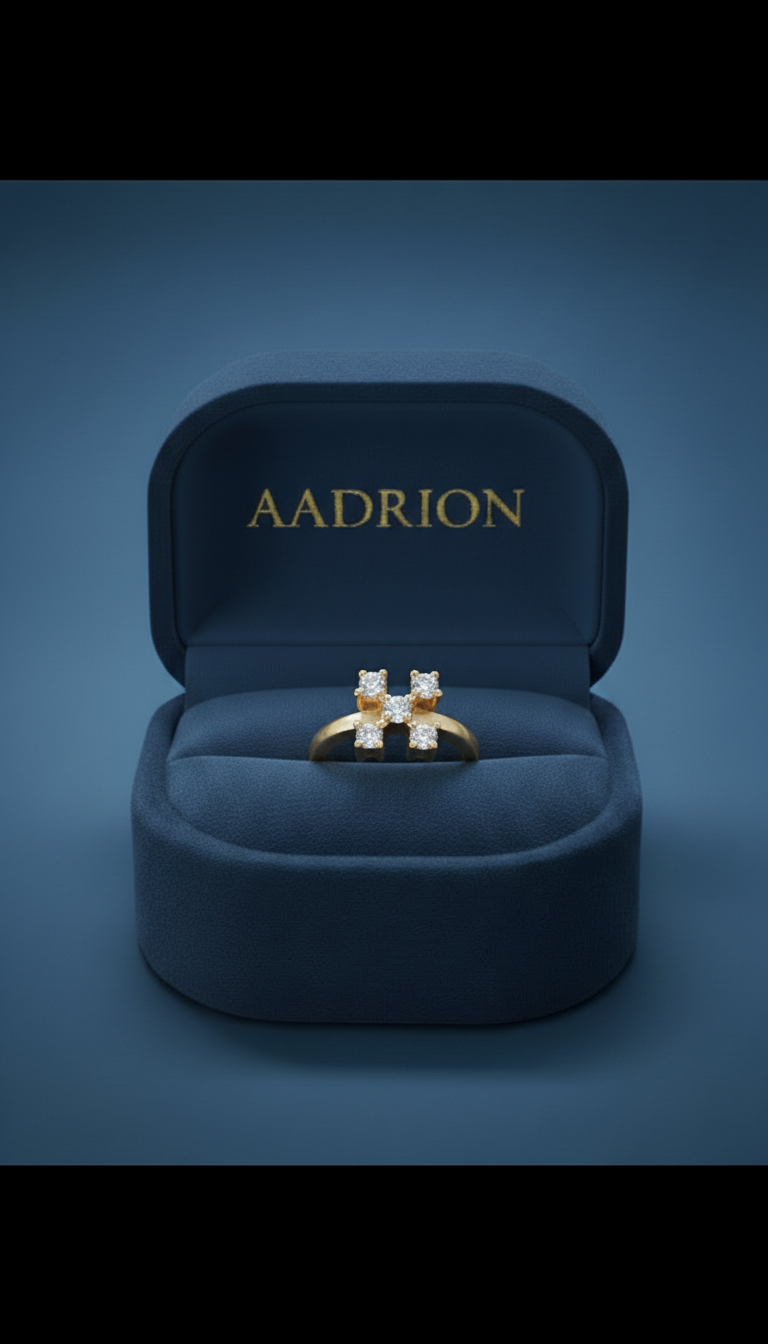 Floral Diamond Cluster Gold Ring