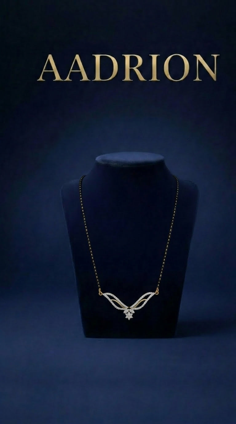 Gold Plated Elegant Wave AD Mangalsutra