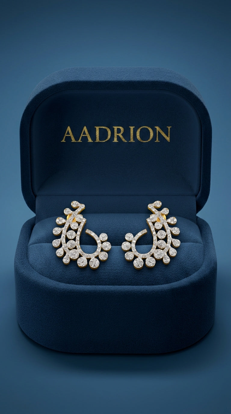 Royal Sparkle Crescent Earrings