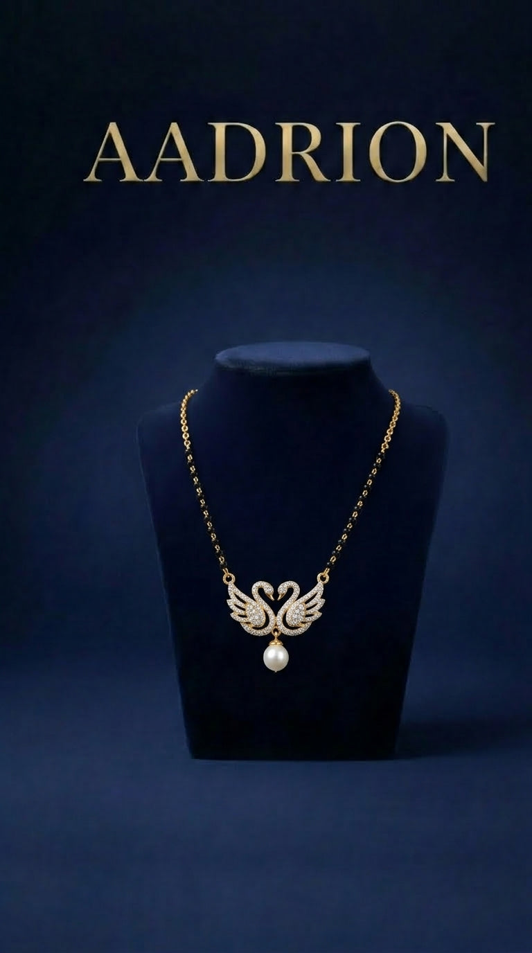 Gold Plated Designer Pearl Drop Mangalsutra