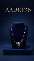 Rose Gold Plated Leaf Design AD Mangalsutra