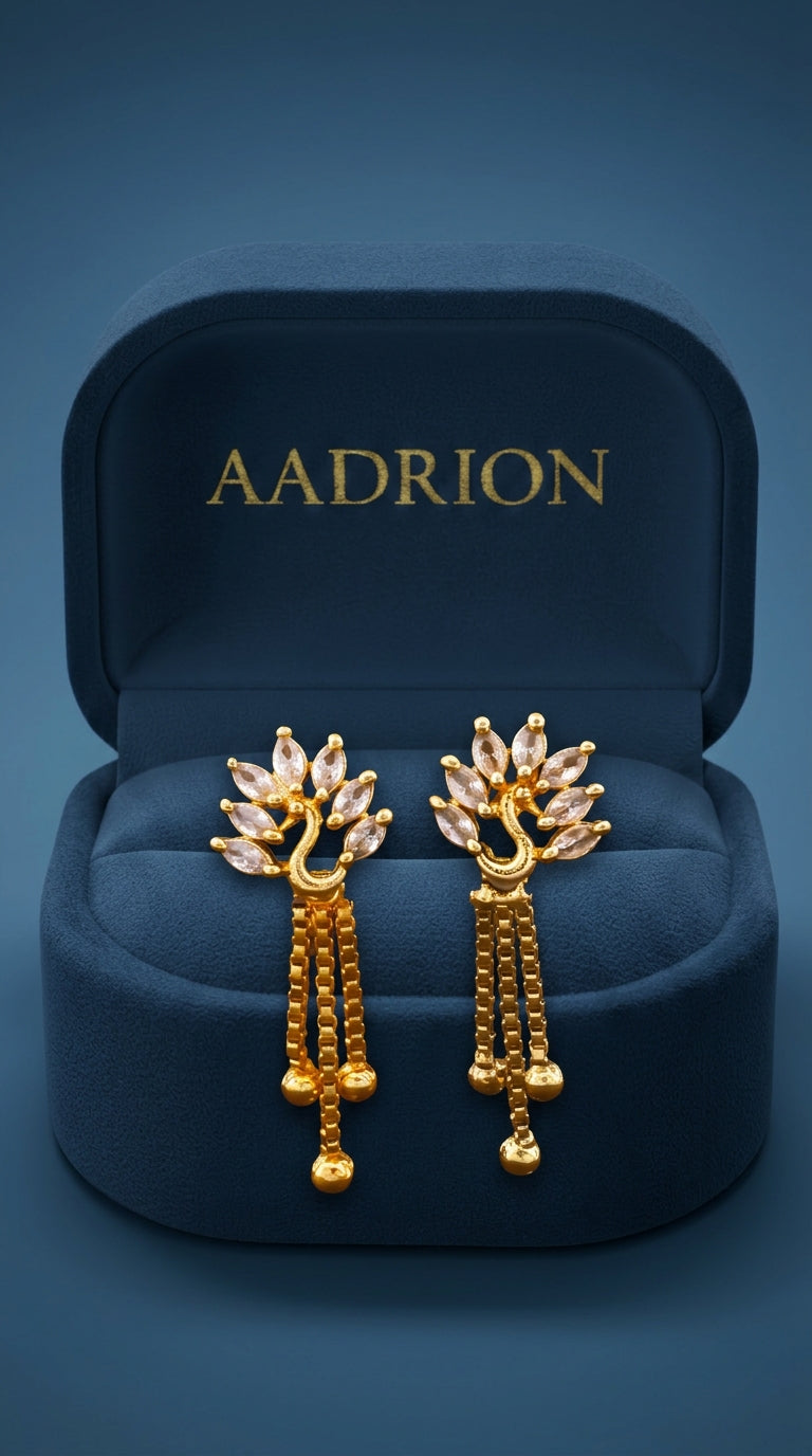 Regal Peacock Tassel Earrings