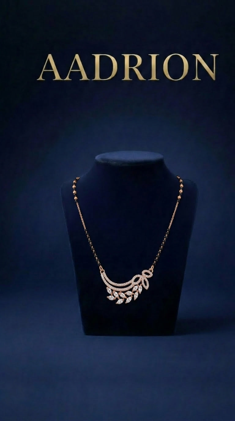 Leaf Curve Mangalsutra – Rose Gold