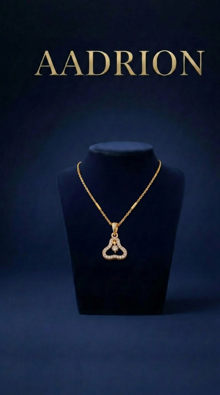 Gold Plated Heart Design Pendant Necklace
