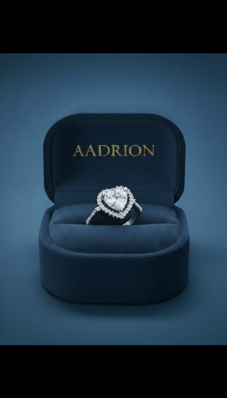 Elegant Heart Shape Adjustable Ring for Women