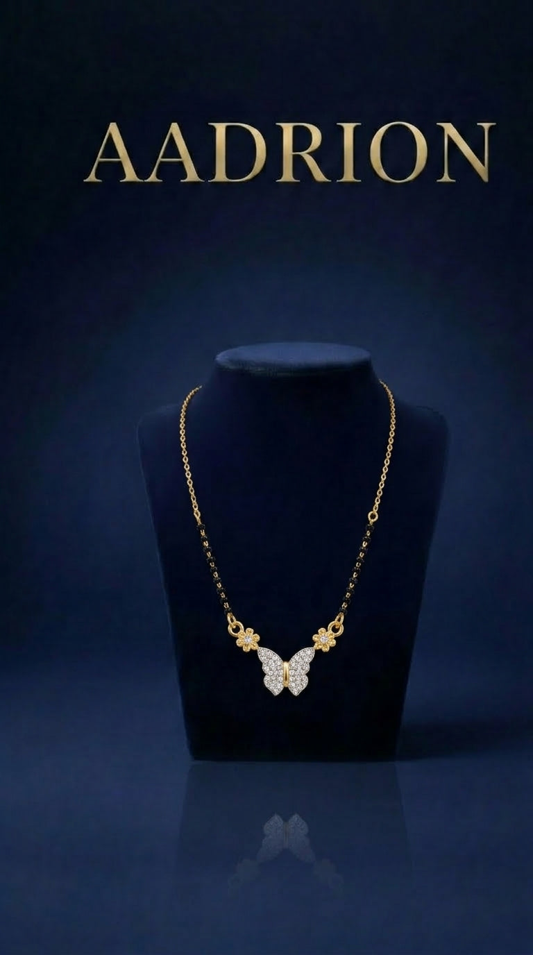 Gold Plated Butterfly AD Mangalsutra
