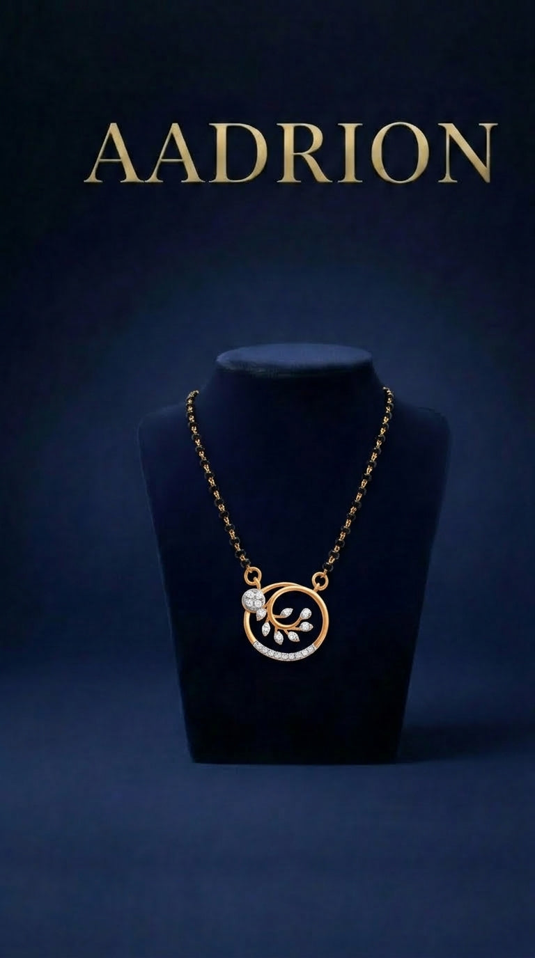 Gold Plated Circular Designer AD Mangalsutra