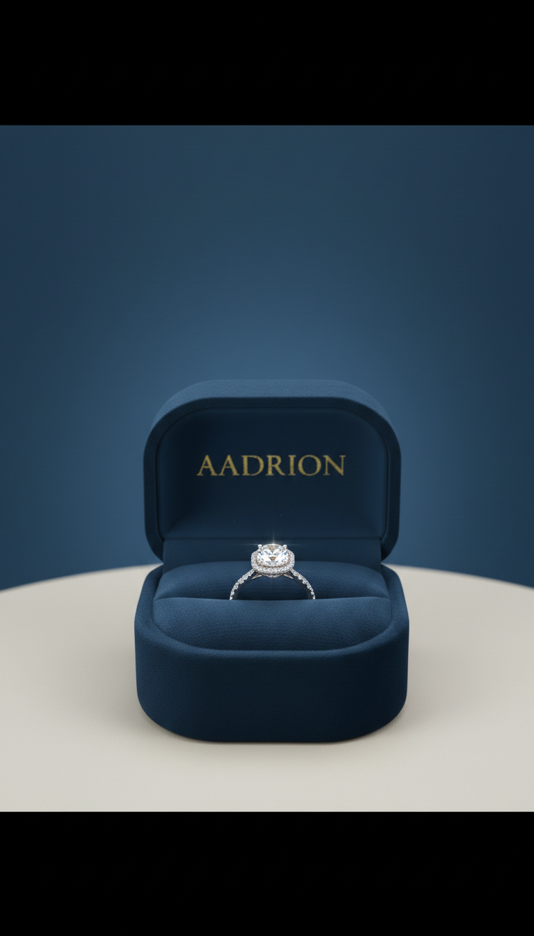 Classic Solitaire Halo Ring – Elegant Silver Finish