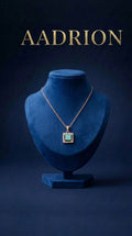 Green Square Stone Pendant Necklace