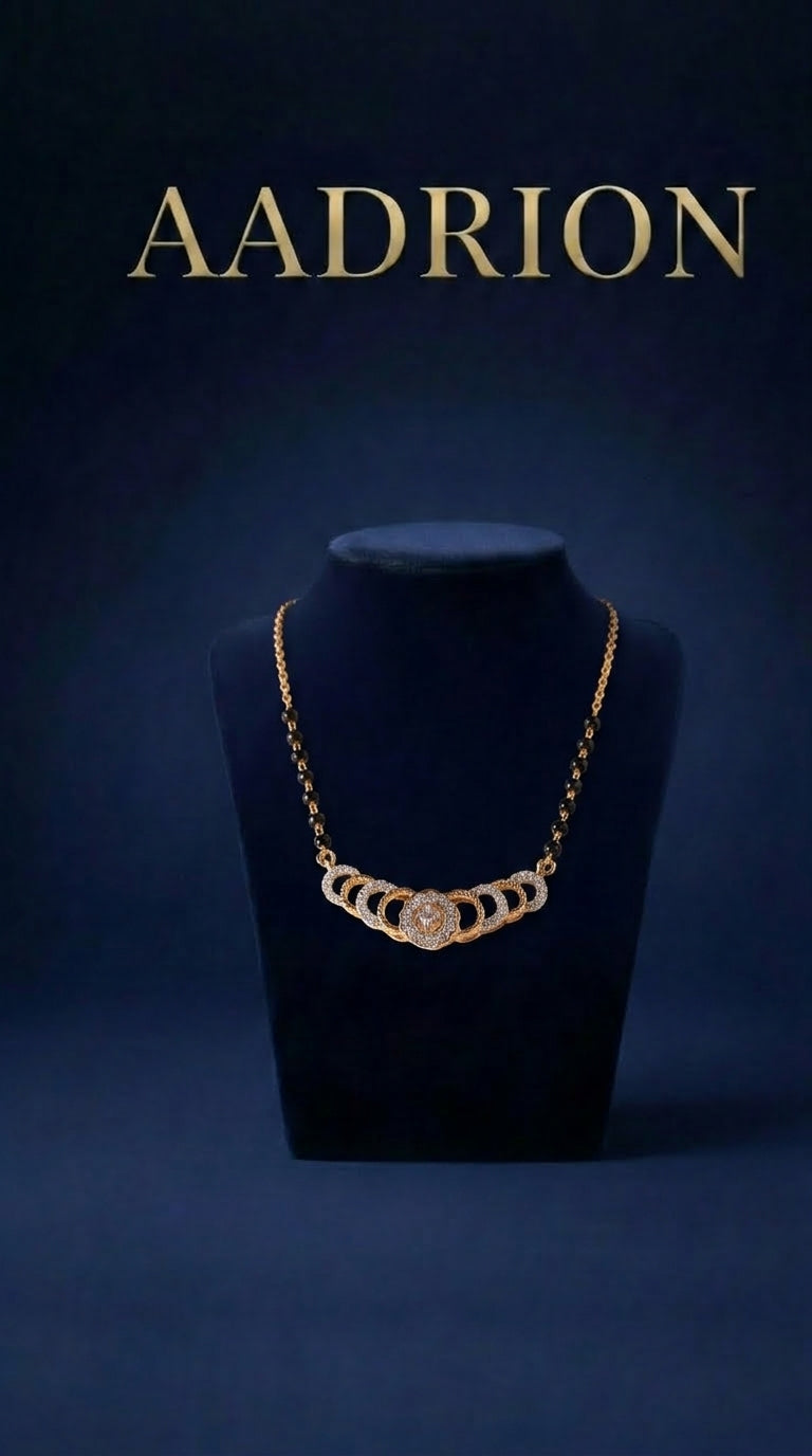 Gold Plated Circular AD Mangalsutra Necklace