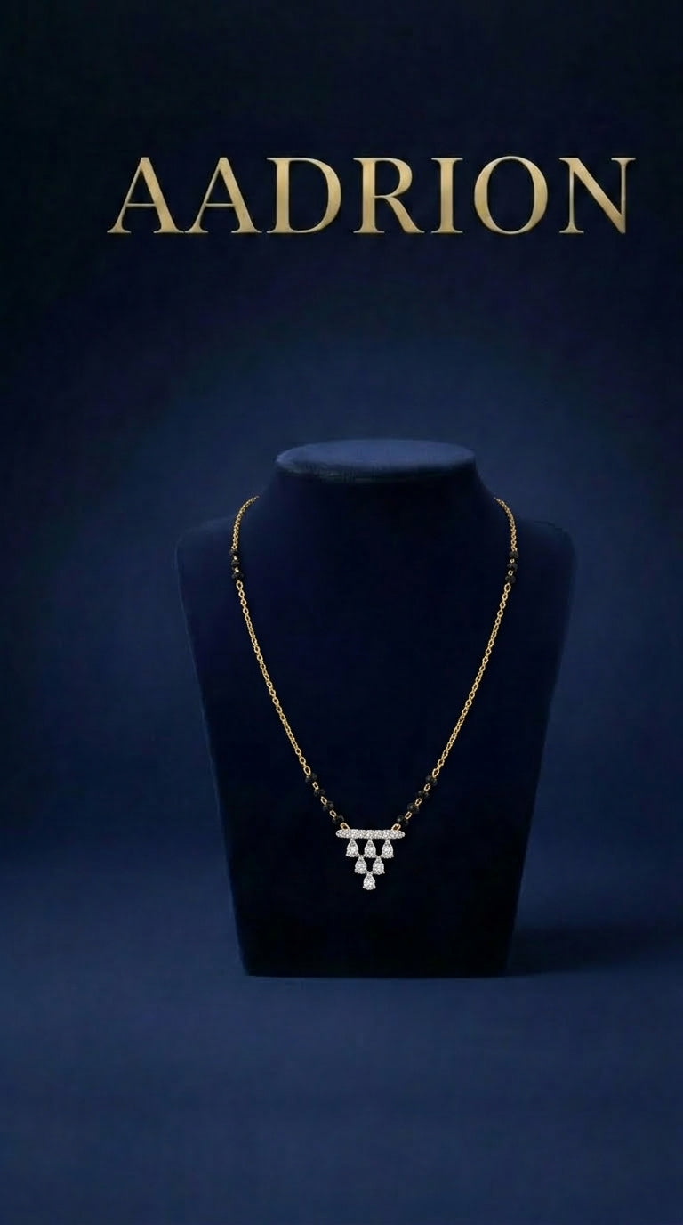 Gold Plated Minimal Triangle AD Mangalsutra
