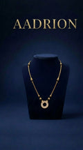 Gold-Plated Circular Pendant Mangalsutra Necklace