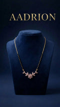 Gold Plated Floral Mangalsutra with Crystal Stones