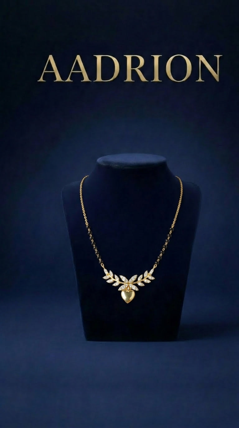 Leaf Heart Mangalsutra – Gold Plated Designer Beauty