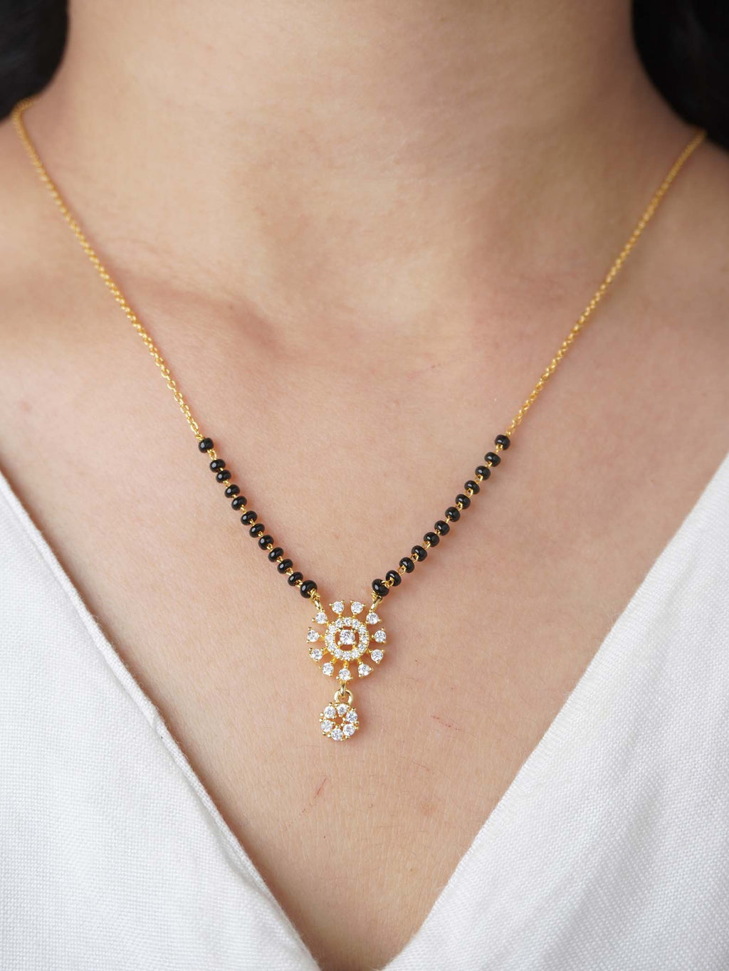 Sunburst Diamond Mangalsutra