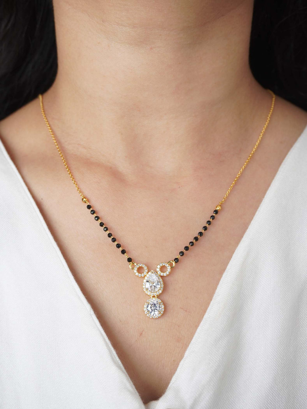 Classic Dual Stone Gold Mangalsutra