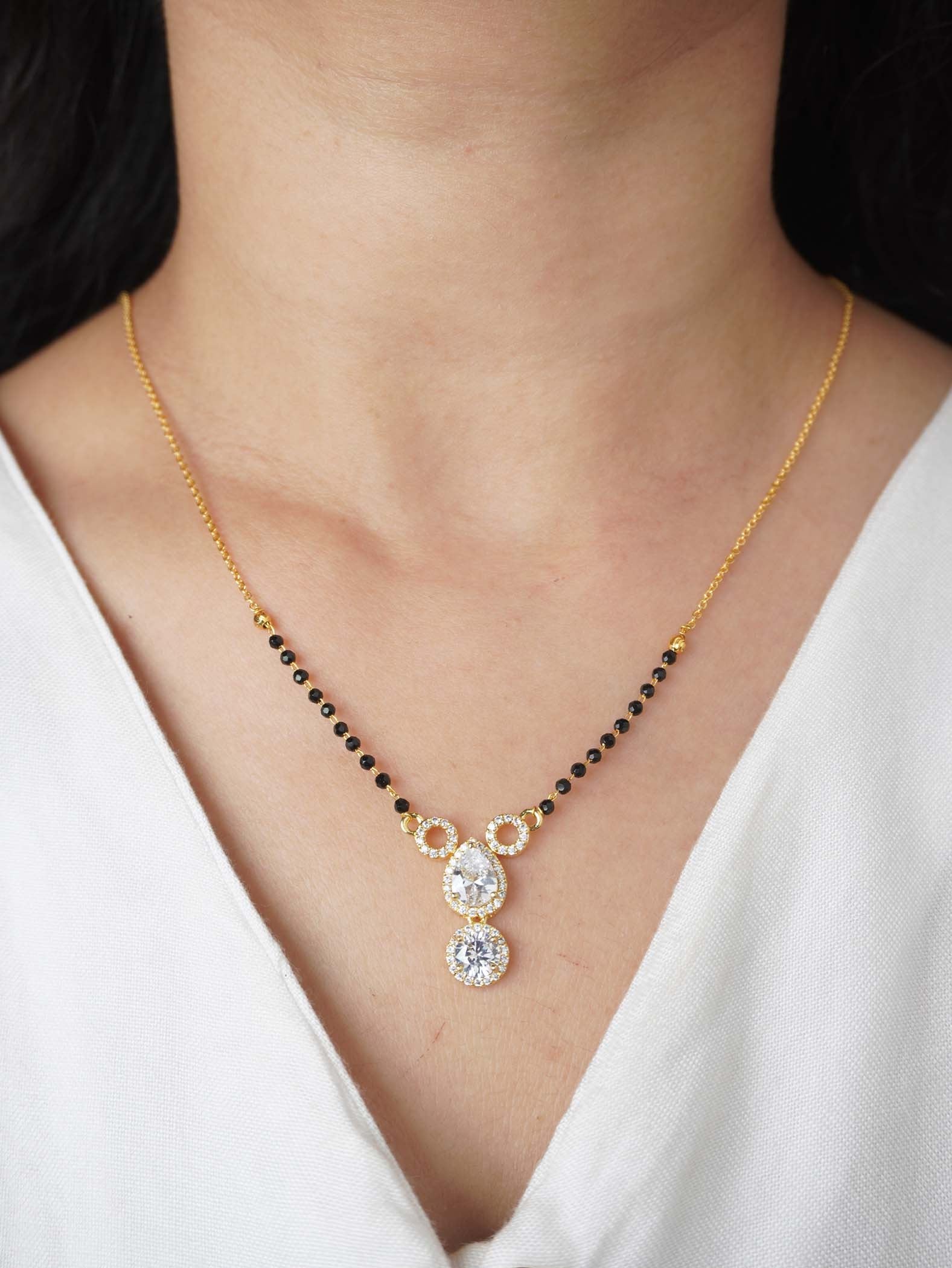 Classic Dual Stone Gold Mangalsutra