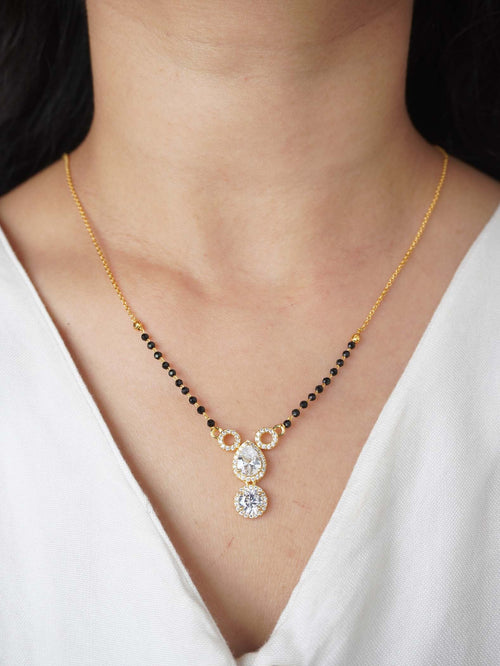 Classic Dual Stone Gold Mangalsutra