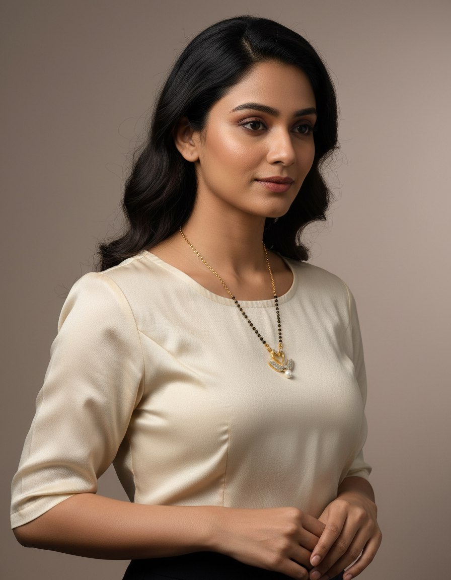 Gold Plated Designer Pearl Drop Mangalsutra